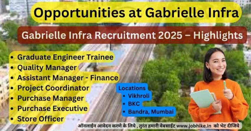 Apply for Civil Engineering Job Vacancies in Vikhroli, BKC, and Bandra, Mumbai with Gabrielle Infra