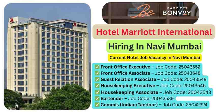 Looking for a hotel job vacancy in Navi Mumbai? Marriott International is hiring for multiple hotel management jobs! Apply now and start your career in the hospitality industry