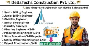 Latest Civil Engineering Jobs in Navi Mumbai & Maharashtra | Civil Site Engineer Job Vacancy | Billing Engineer Jobs in Mumbai | Job Vacancy in Navi Mumbai