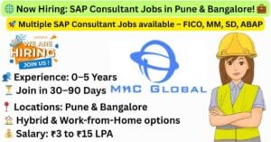 SAP Consultant Jobs at Global MNC – Hiring in Pune & Bangalore | Apply Now