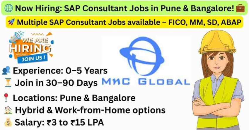 SAP Consultant Jobs at Global MNC – Hiring in Pune & Bangalore | Apply Now