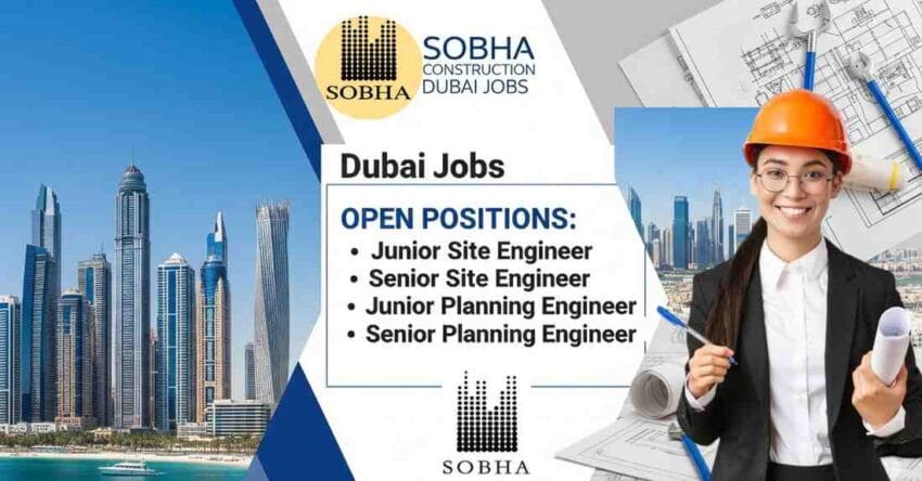Apply now for facade engineer jobs in Dubai, site engineer jobs in Dubai, senior planning engineer jobs in Dubai, civil engineering jobs in Dubai at Sobha Construction Dubai Jobs.