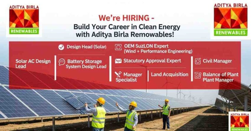 Renewable energy jobs in India | Solar engineer jobs in Mumbai | Battery energy storage jobs | Civil engineering jobs in renewable energy | Land acquisition jobs in Gujarat | Electrical design engineer jobs | Statutory approval jobs in infrastructure | Operations and maintenance jobs in solar power