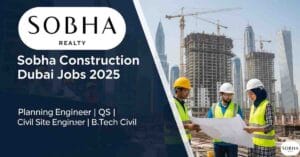 Apply for sobha construction dubai jobs and explore the latest sobha construction job vacancy. Top civil engineering jobs in Dubai include planning engineer jobs in Dubai, quantity surveyor jobs in Dubai, assistant manager QS jobs in Dubai, and civil site engineer jobs in Dubai. Discover premium construction jobs in Dubai for civil engineers and B.Tech civil engineering jobs in UAE.