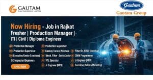 jobhike.in4 6 Production Manager Jobs in Gujarat | ITI Job in Rajkot | Job in Rajkot Fresher | Civil Engineering Jobs in Gujarat | Diploma Engineer Jobs | Job in Rajkot Hiring Now