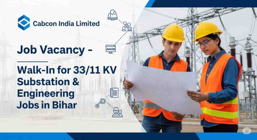 Cabcon India Limited Job Vacancy | 33/11 KV Substation Jobs | Electrical Engineer Jobs in Bihar | Civil Engineer Jobs in Bihar | Power Distribution Project Jobs | Walk-in Interview for Engineers in Bihar | RE Project Electrical Jobs | AutoCAD Jobs in Electrical Project | Project Manager Jobs in Power Sector | Bihar Government Project Jobs
