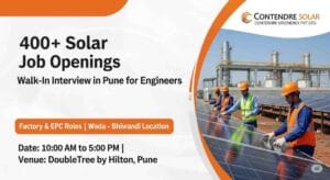 400+ Openings | solar jobs in Maharashtra | walk in interview in Pune for engineers | solar EPC company jobs in India | production manager jobs in solar industry | maintenance engineer jobs in solar plant | quality engineer job vacancy in solar sector | factory jobs in Bhiwandi for experienced professionals