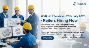 Apply now for SP3D Admin jobs, SP3D Designers jobs, Piping Engineers jobs, Structural Engineers jobs, HVAC Engineers jobs, Oil and Gas engineering jobs, Mechanical engineer jobs in UAE, and attend the walk in interview for engineers in Coimbatore with Rejlers. Don’t miss this top hiring opportunity in Abu Dhabi & Navi Mumbai.