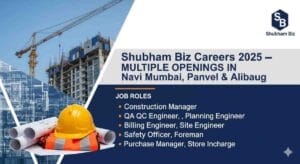 Construction Manager jobs in Navi Mumbai | Quality Manager jobs in Panvel | QA QC Engineer jobs in Alibaug | Planning Engineer jobs in Navi Mumbai | Billing Engineer jobs in Panvel | Site Engineer jobs in Alibaug | Safety Officer jobs in Navi Mumbai | Foreman Steel Shuttering jobs in Mumbai