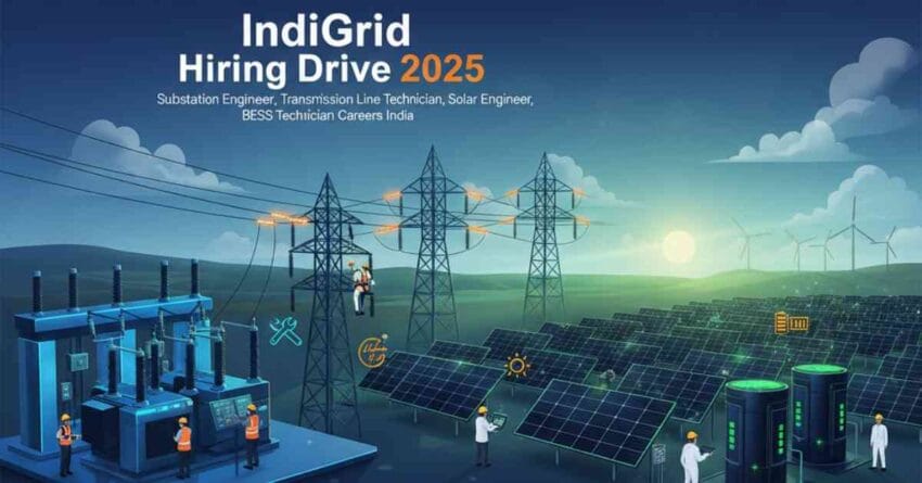 IndiGrid Hiring Drive 2025 – Substation Engineer Jobs, Transmission Line Technician Jobs, Solar Engineer Careers India, BESS Technician Jobs, Electrical Engineering Jobs Gurgaon, Electrical Engineering Jobs Bhopal, Maintenance Engineer Salary India, Renewable Energy Jobs India, Power Sector Jobs in India