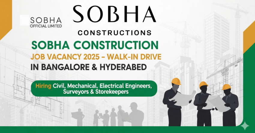 Sobha Real Estate Jobs Bangalore 2025 | Engineering Jobs in Bangalore 2025 | Civil Diploma Jobs in Hyderabad | Mechanical Engineer Jobs in Construction Company | Electrical Engineer Jobs in Bangalore | Top Construction Company Jobs in India | Civil Site Engineer Jobs in Bangalore | Civil Engineering Jobs in Hyderabad
