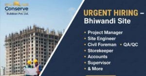 Job Vacancy in Bhiwandi 2025 | Construction Jobs in Maharashtra | Civil Construction Foreman Jobs | Job in Bhiwandi | QA/QC Jobs | Storekeeper Jobs | Accounts Job