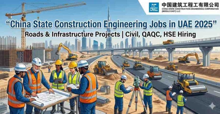 Apply for roads and infrastructure jobs in UAE with China State Construction Engineering. Openings for civil engineers, QAQC, HSE, surveyors & construction jobs in UAE.