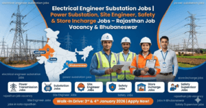 electrical engineer substation jobs, power substation jobs, Site Engineer Jobs, Safety Jobs, store incharge jobs, rajasthan job vacancy, jobs in kota rajasthan, jobs in Bhubaneswar, Safety Supervisor jobs