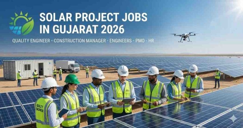 Quality Engineer jobs in Khavda Gujarat | Solar project jobs in Gujarat 2026 | Renewable energy jobs in Gujarat | Construction Manager jobs in Gujarat solar projects | Civil Engineer solar jobs in Gujarat | Electrical Engineer renewable energy jobs Gujarat | PMO site jobs in Gujarat solar projects | Logistics executive jobs in Gujarat solar projects | HR admin jobs in renewable energy Gujarat | Solar ground mounted project jobs in Khavda Gujarat
