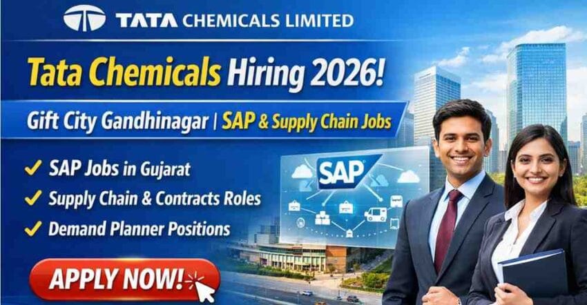 Apply for Tata Chemicals job openings 2026 in Gift City Gandhinagar. SAP jobs in Gujarat, supply chain, contracts & demand planner roles available.