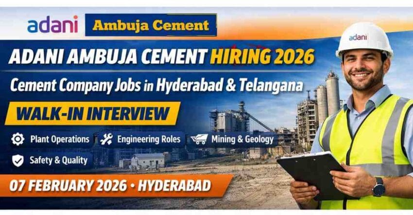 Cement Company Jobs in Hyderabad – Adani Ambuja Cement Careers 2026