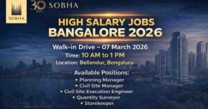 Civil Engineering Jobs Bangalore 2026 Sobha Walk-in