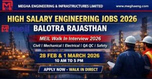 Engineering Jobs in Rajasthan 2026 MEIL Walk In Interview