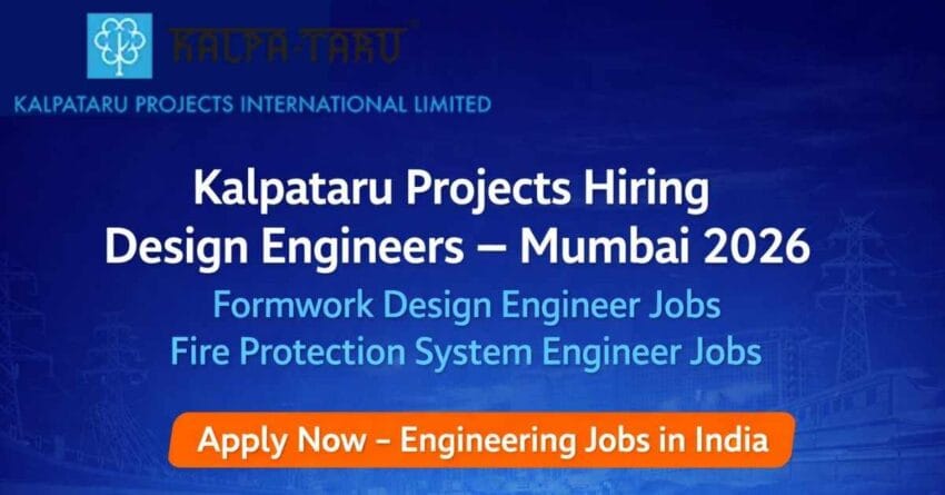 Kalpataru Projects Hiring Design Engineer Vacancy Mumbai 2026