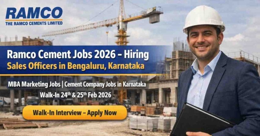 Ramco Cement Jobs Vacancy 2026 in Bengaluru – MBA Marketing & Sales Manager Jobs in Karnataka