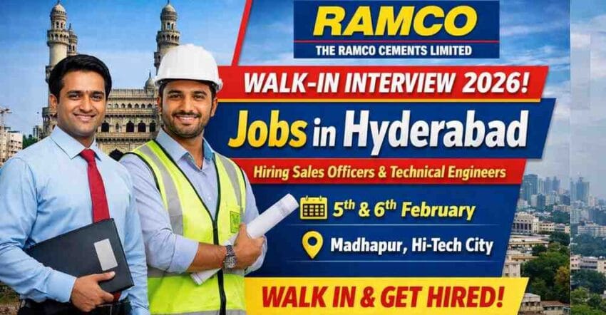 Ramco Cement Jobs in Andhra Pradesh – Sales Officer & Technical Engineer Walk-In