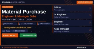 Ashoka Buildcon Material Purchase Jobs Mumbai 2026 – Urgent Hiring !