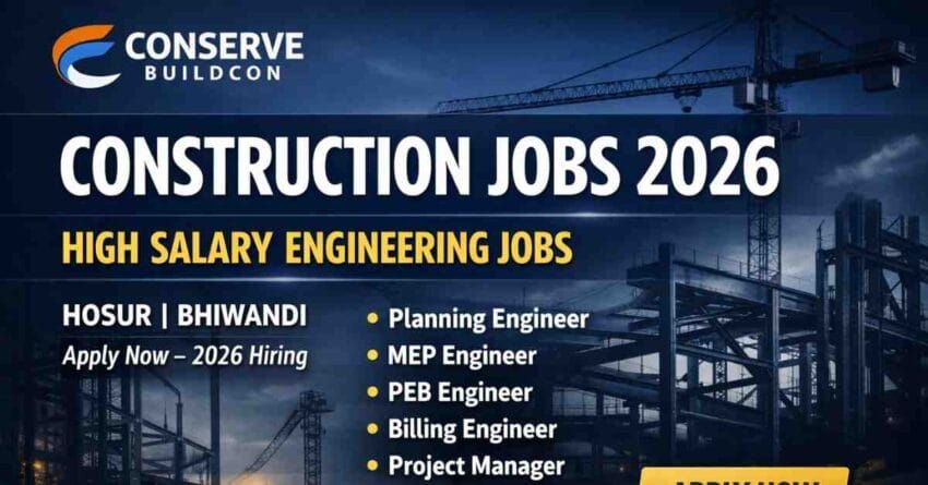 Construction Jobs in India Conserve Buildcon Jobs 2026
