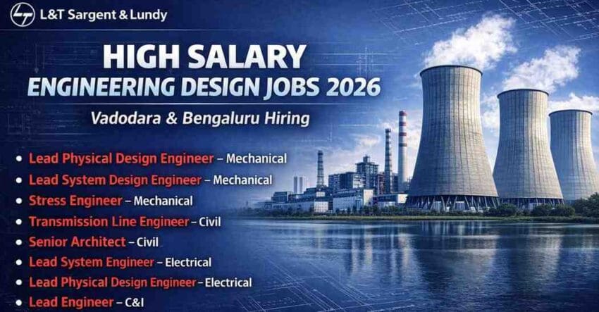 Design Engineer Jobs in Vadodara & Bengaluru 2026 L&T Sargent & Lundy Power Plant Engineering Jobs in India