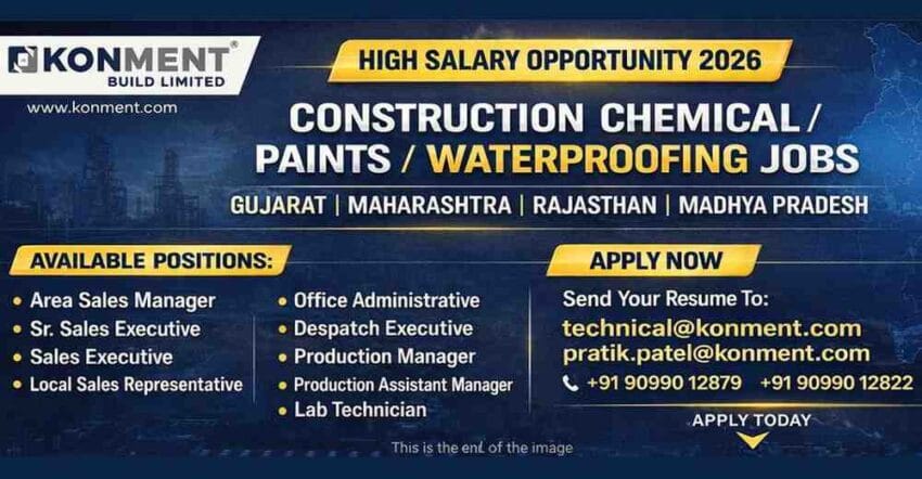 construction sales jobs near me Gujarat 2026 – KONMENT Ltd