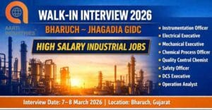 Jhagadia GIDC Job Vacancy 2026 Walk In Interview Bharuch for Chemical Mechanical Electrical Jobs
