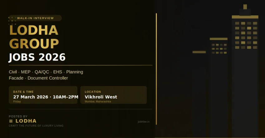 Lodha Group Jobs 2026 Walk-In Interview Mumbai March
