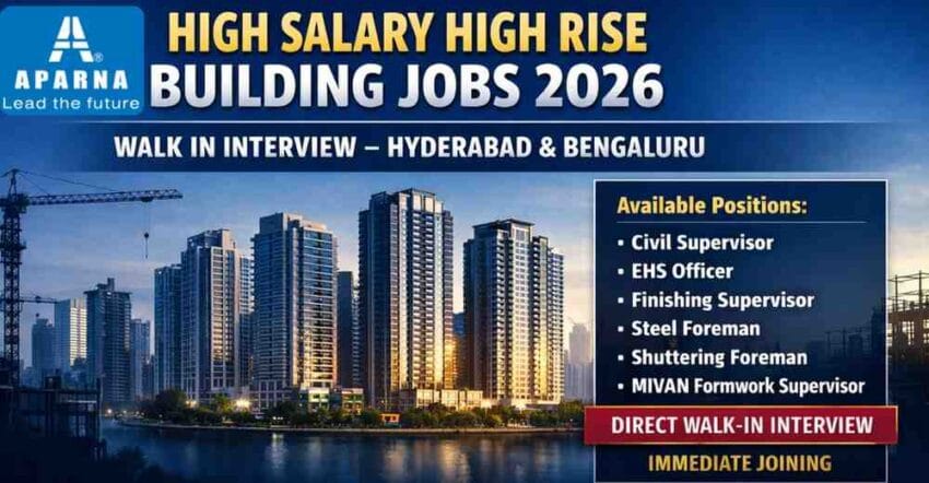 MIVAN Formwork Jobs in Hyderabad & Steel Foreman Jobs Bengaluru 2026