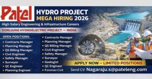 Patel Engineering Ltd Recruitment 2026 Hydro Project Jobs 2026