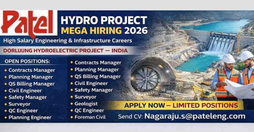 Patel Engineering Ltd Recruitment 2026 Hydro Project Jobs 2026