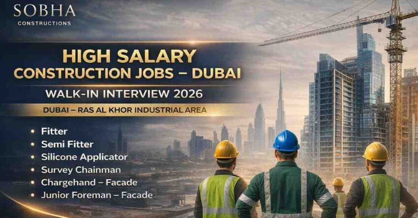 Sobha Constructions Dubai Walk-In Interview 2026 Construction Jobs