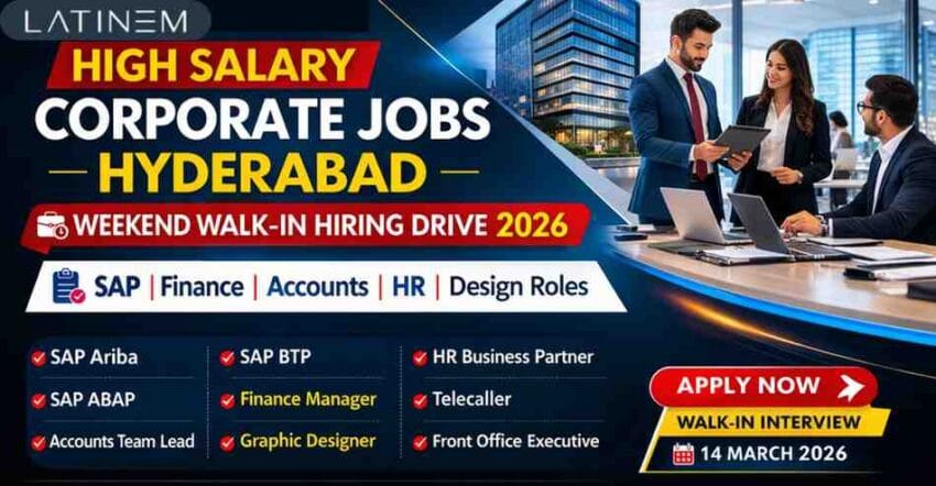 Walk in interview in Hyderabad for SAP jobs in Hyderabad, finance jobs in Hyderabad and accounts jobs in Hyderabad.