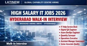 LATINEM Jobs 2026: IT Help Desk Jobs in Hyderabad Walk-In