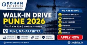 Construction Jobs in Pune Rohan Builders Walk In 2026