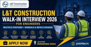 L&T industrial project engineer jobs in Odisha for mechanical engineers 2026