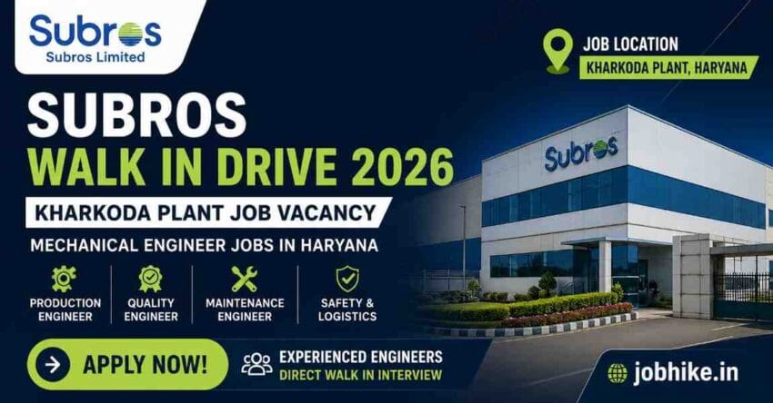 Subros walk in drive 2026 Kharkoda plant job vacancy