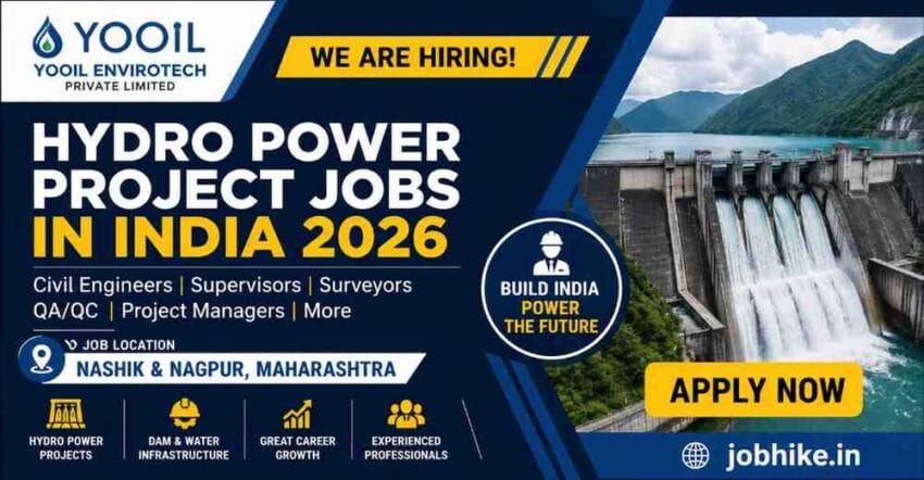 hydro power project jobs in india civil engineer jobs in nashik 2026