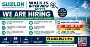 Suzlon Walk-In Interview 2026 Renewable energy jobs