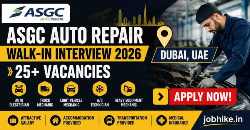 ASGC Auto Repair Walk-in Interview 2026 25 UAE Vacancies Auto Repair Jobs in UAE Mechanic Jobs in UAE 2026