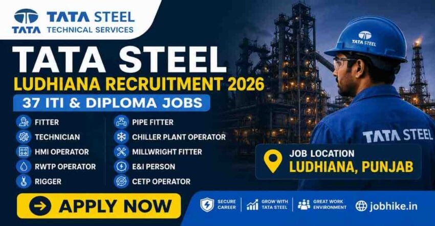 Exciting Tata Steel Ludhiana Recruitment 2026 ITI Jobs