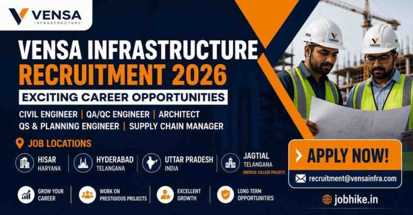 Top civil site engineer jobs in hyderabad Vensa Infra Ltd 2026