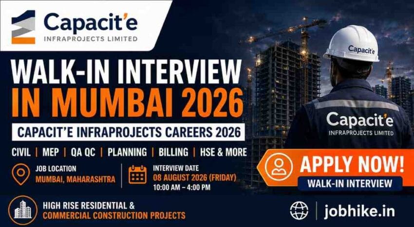 Walk-In Interview in Mumbai Capacit'e Infraprojects Careers 2026